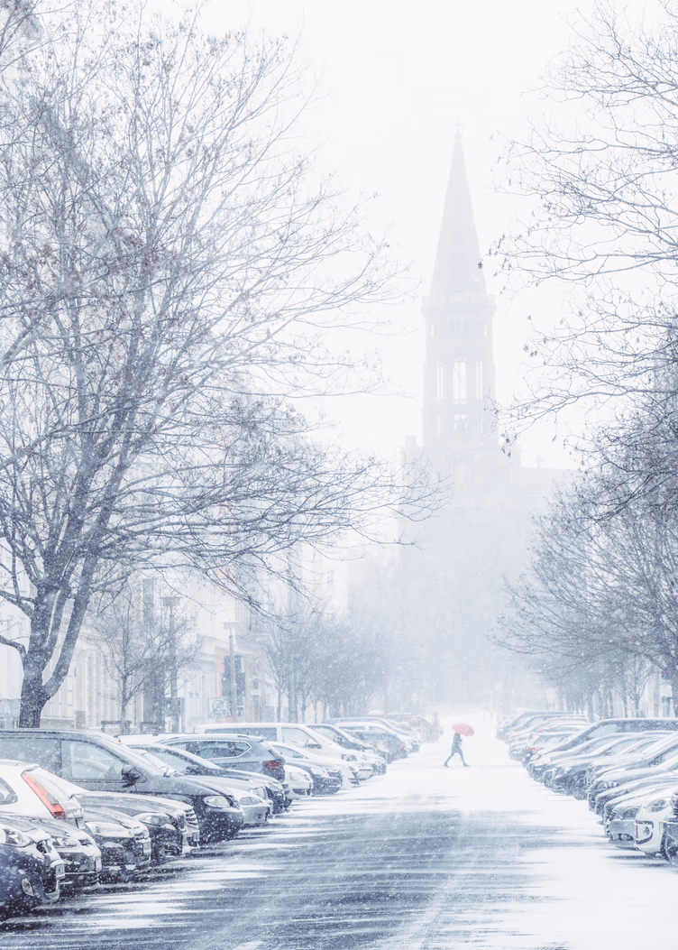 Snowstorm in Berlin, Germany