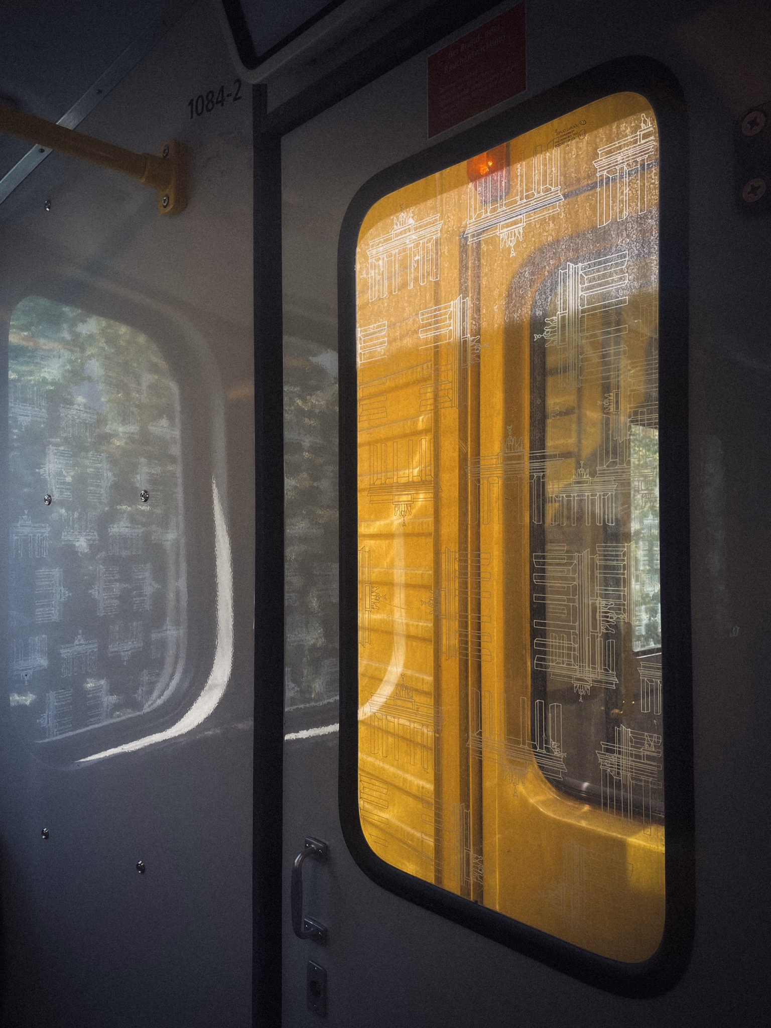S-Bahn train window (Berlin, Germany)
